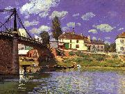 Alfred Sisley The Bridge at Villeneuve la Garenne oil painting reproduction